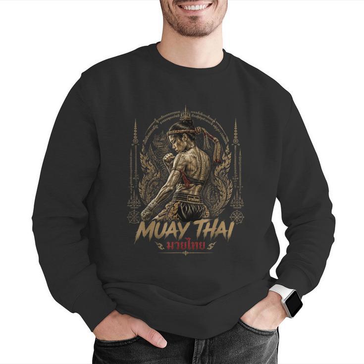 Old School Muay Thai Student Thai Boxing Fighter Men Graphic Sweatshirt Old School Muay Thai Student Thai Boxing Fighter Men Graphic Sweatshirt