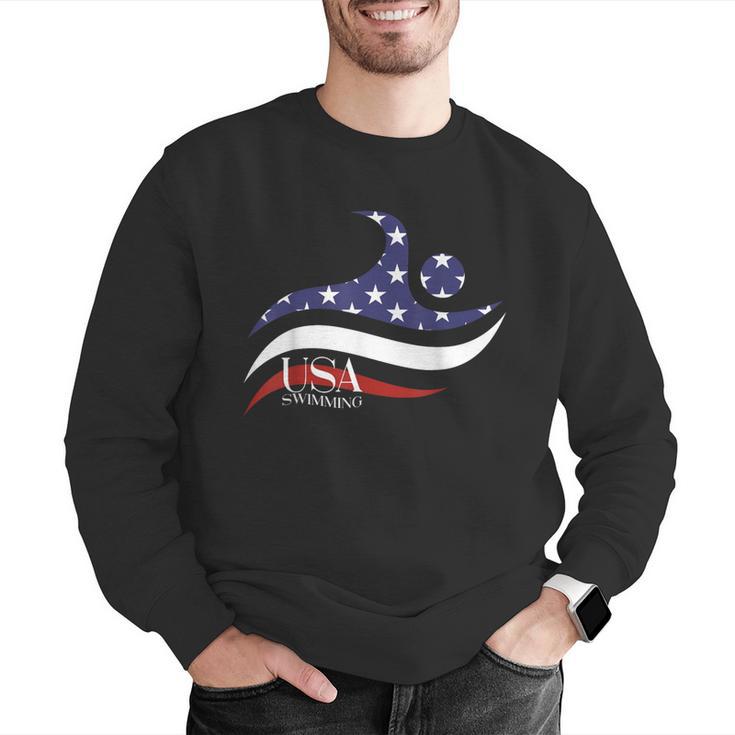 Patriotic American Flag Floating USA Swimming Team Men Graphic Sweatshirt Patriotic American Flag Floating USA Swimming Team Men Graphic Sweatshirt