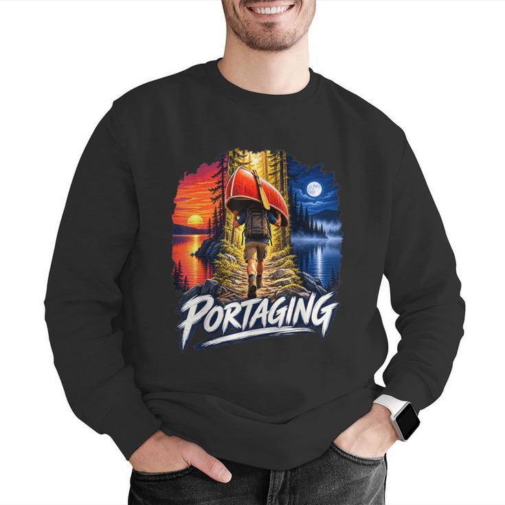 Portaging Canoe Wilderness Adventure Scenic Graphic Men Graphic Sweatshirt Portaging Canoe Wilderness Adventure Scenic Graphic Men Graphic Sweatshirt