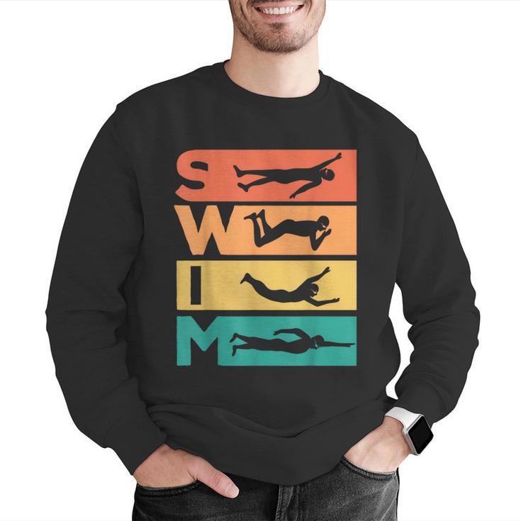 Retro Vintage Swimming For Swimmers Men Graphic Sweatshirt Retro Vintage Swimming For Swimmers Men Graphic Sweatshirt