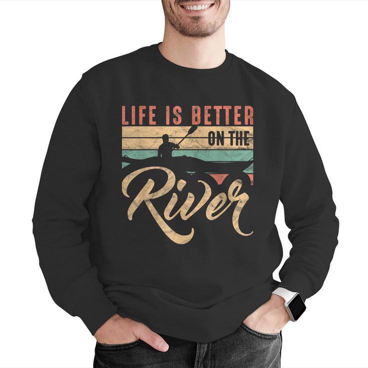 Rowing Canoe Kajak Life Is Better On The River Men Graphic Sweatshirt