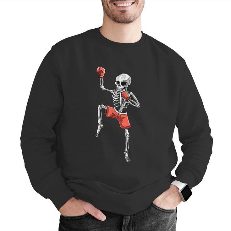 Skeleton Muay Thai Halloween Kickboxing MMA Fighter Costume Men Graphic Sweatshirt Skeleton Muay Thai Halloween Kickboxing MMA Fighter Costume Men Graphic Sweatshirt