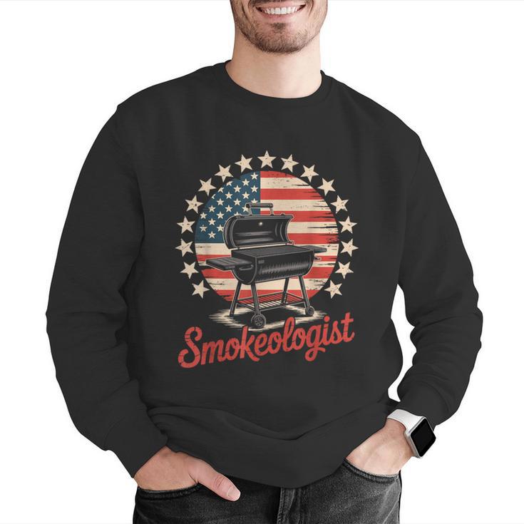 Smokeologist Grilling BBQ Dad Men Graphic Sweatshirt