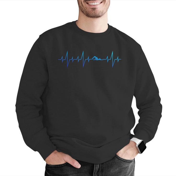 Sports Swimming Club Hobby Swimmer Heartbeat Swimming Men Graphic Sweatshirt Sports Swimming Club Hobby Swimmer Heartbeat Swimming Men Graphic Sweatshirt