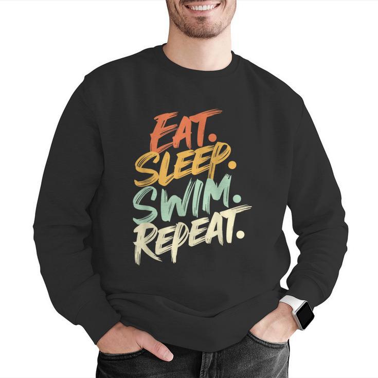Swimmer Eat Sleep Swim Repeat I Swimming Men Graphic Sweatshirt Swimmer Eat Sleep Swim Repeat I Swimming Men Graphic Sweatshirt