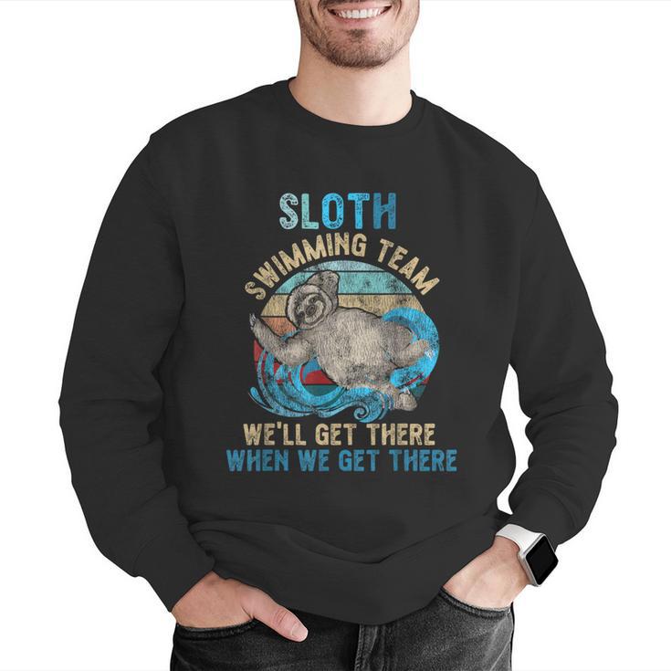 Swimmer Swim Sloth Swimming Team Retro Men Graphic Sweatshirt Swimmer Swim Sloth Swimming Team Retro Men Graphic Sweatshirt