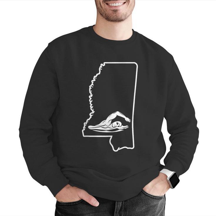 Swimming Apparel Mississippi Swimmer Training Men Graphic Sweatshirt