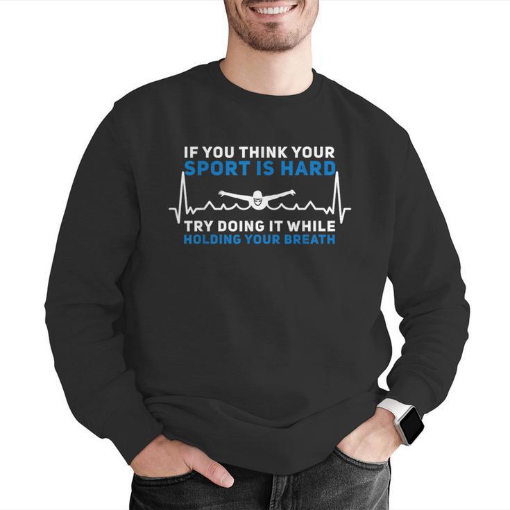 Swimming Apparel For Swim Team Heartbeat Swimmer Men Graphic Sweatshirt