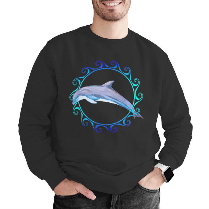 Swimming Dolphin Maori Sun Tribal Waves 2-Sided Men Graphic Sweatshirt Swimming Dolphin Maori Sun Tribal Waves 2-Sided Men Graphic Sweatshirt