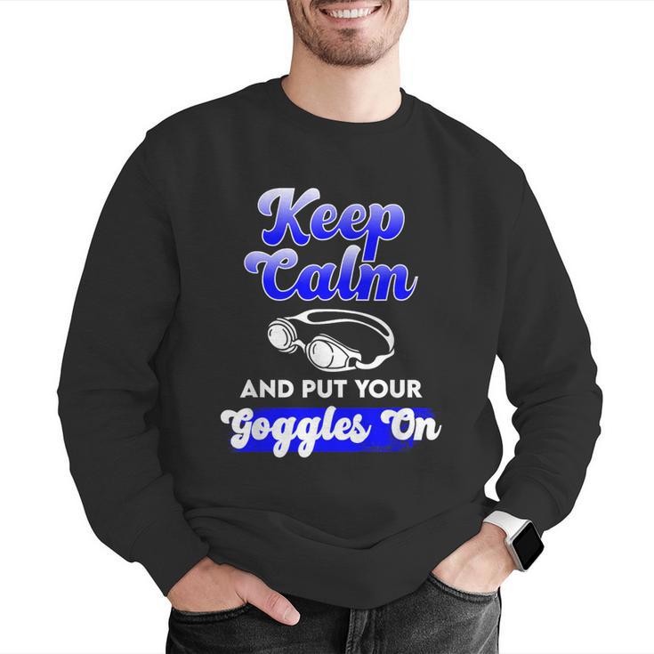 Swimming Goggles Saying Swim Team Gear Men Graphic Sweatshirt