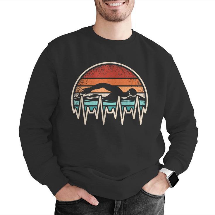 Swimming Heartbeat Retro Swim Swimmer Men Women Men Graphic Sweatshirt Swimming Heartbeat Retro Swim Swimmer Men Women Men Graphic Sweatshirt