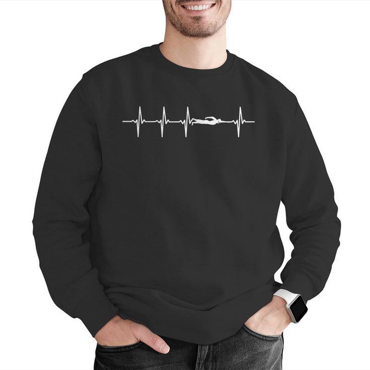 Swimming Heartbeat For Swimmers Small Men Graphic Sweatshirt Swimming Heartbeat For Swimmers Small Men Graphic Sweatshirt