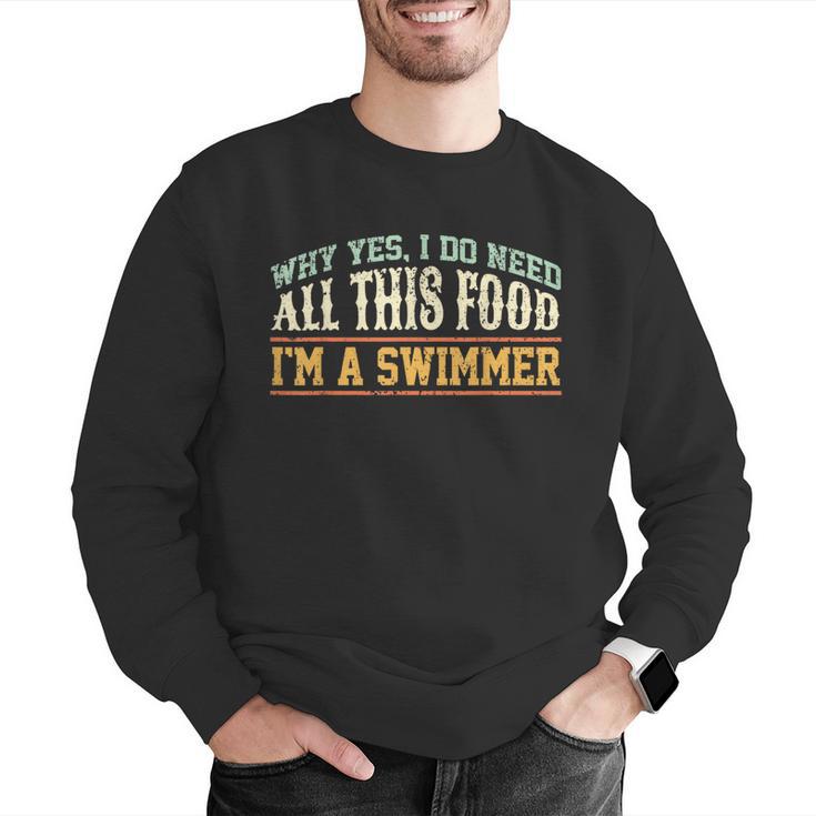 Swimming Swimmer Eating Swim Men Graphic Sweatshirt