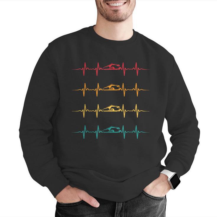 Swimming Swimmer Heartbeat Vintage Men Boys Women Swim Lover Men Graphic Sweatshirt Swimming Swimmer Heartbeat Vintage Men Boys Women Swim Lover Men Graphic Sweatshirt