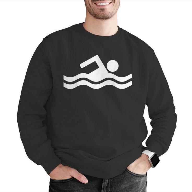 Swimming Symbol Men Graphic Sweatshirt Swimming Symbol Men Graphic Sweatshirt