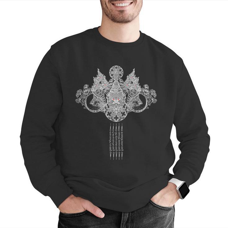 Thai Sak Yant Tattoo Muay Thai Art Men Graphic Sweatshirt