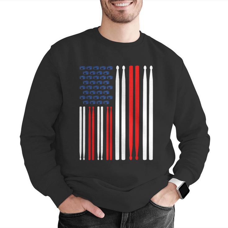 USA Flag Drummer Music Drum Kit Men Graphic Sweatshirt USA Flag Drummer Music Drum Kit Men Graphic Sweatshirt