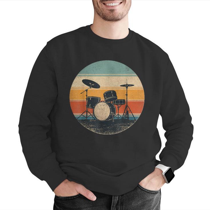Vintage Drum Kit Silhouette Retro Music Men Graphic Sweatshirt Vintage Drum Kit Silhouette Retro Music Men Graphic Sweatshirt