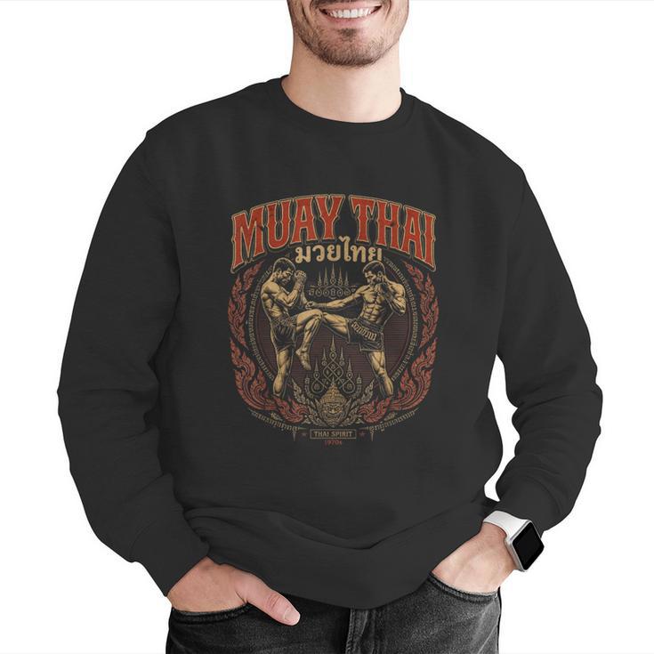 Vintage Muay Thai Bangkok Thailand Thai Boxing Art Men Graphic Sweatshirt