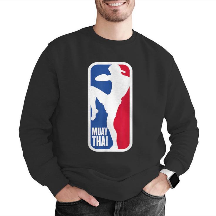 Vintage Muay Thai Fighter MMA Street Fight Kickboxing Club Men Graphic Sweatshirt