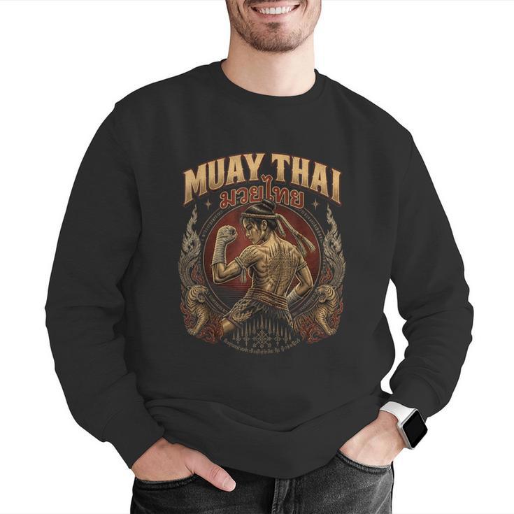 Vintage Muay Thai Flag Thailand Thai Boxing Fighter Men Graphic Sweatshirt Vintage Muay Thai Flag Thailand Thai Boxing Fighter Men Graphic Sweatshirt