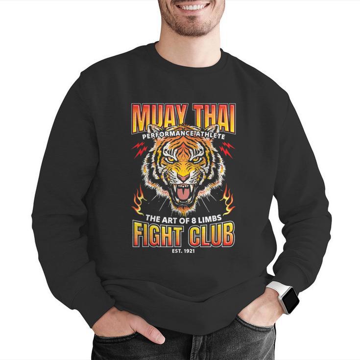 Vintage Muay Thai Twin Tiger Art Of 8 Limbs Men Graphic Sweatshirt