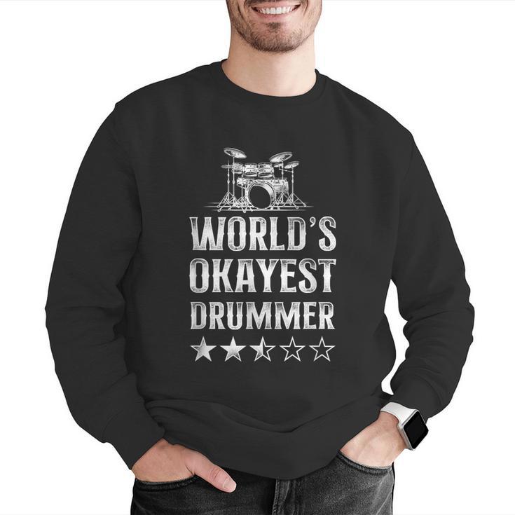 Vintage World'S Okayest Drummer Drum Kit Men Graphic Sweatshirt Vintage World'S Okayest Drummer Drum Kit Men Graphic Sweatshirt
