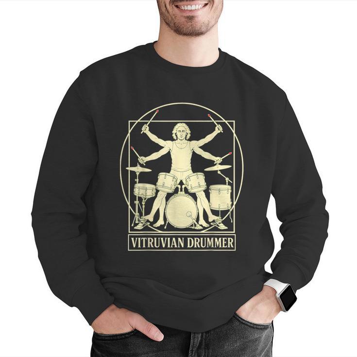 Vitruvian Drummer Drum Kit Music Lover Musician Men Men Graphic Sweatshirt Vitruvian Drummer Drum Kit Music Lover Musician Men Men Graphic Sweatshirt