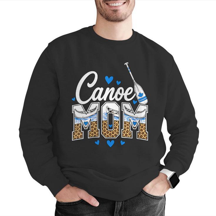 Women's Canoe Mom Leopard Print Paddle River Lake Sport Mother Men Graphic Sweatshirt