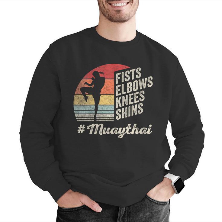 Women's Muay Thai Martial Arts Fighter Retro Vintage Sunset Graphic Men Graphic Sweatshirt