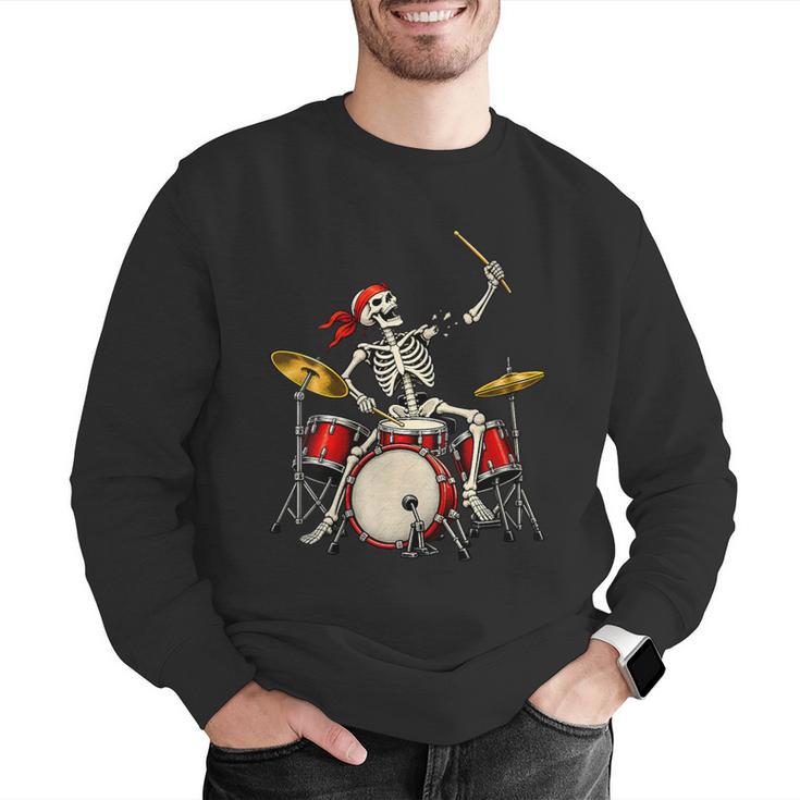 Women's Skeleton Drummer Skull Drum Kit Halloween Men Graphic Sweatshirt Women's Skeleton Drummer Skull Drum Kit Halloween Men Graphic Sweatshirt