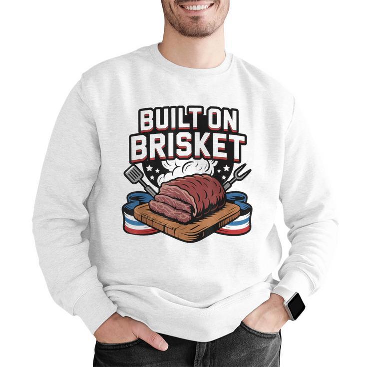 4th July BBQ Dad American Flag Brisket Smoke Men Graphic Sweatshirt