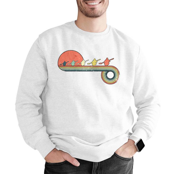 Canoe Retro Vintage Sunset Rainbow Raglan Baseball Tee Men Graphic Sweatshirt