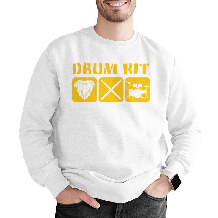Drum Kit Band Drumming Drumsticks Musical Drums Men Graphic Sweatshirt