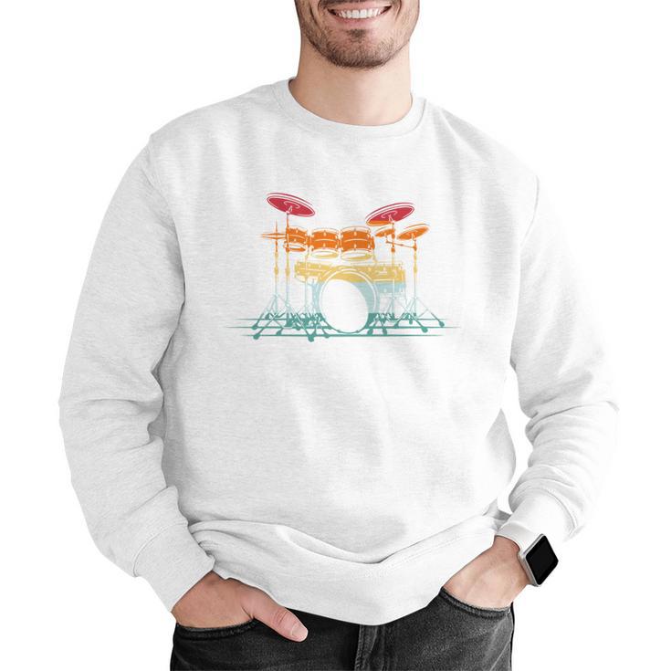 Drum Kit Musical Retro Instrument Musician Men Graphic Sweatshirt Drum Kit Musical Retro Instrument Musician Men Graphic Sweatshirt
