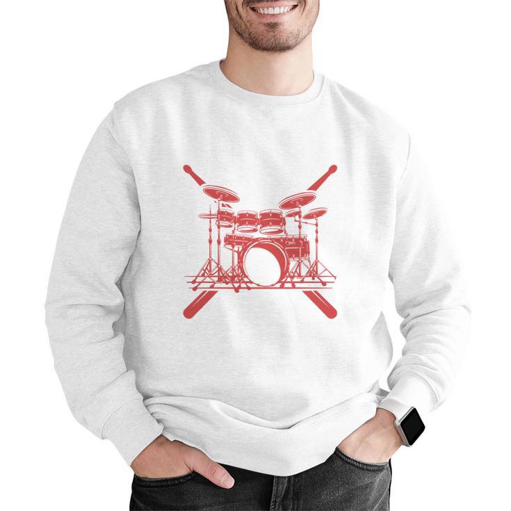 Drum Kit Percussion For Drummer Percussionist Musician Men Graphic Sweatshirt