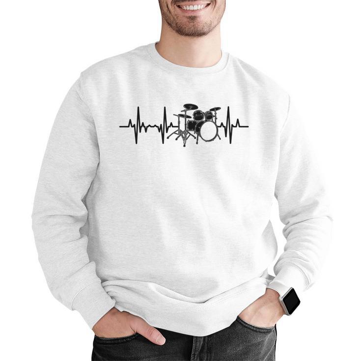 Drum Kit Pulse Line Rock Artist Drum Set Men Graphic Sweatshirt Drum Kit Pulse Line Rock Artist Drum Set Men Graphic Sweatshirt
