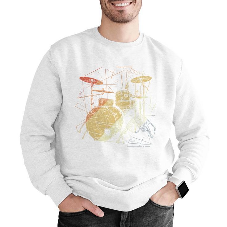 Drum Kit Retrowave Drums Men Graphic Sweatshirt Drum Kit Retrowave Drums Men Graphic Sweatshirt
