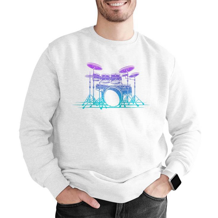 Drum Kit Set Drummer Raglan Baseball Tee Men Graphic Sweatshirt