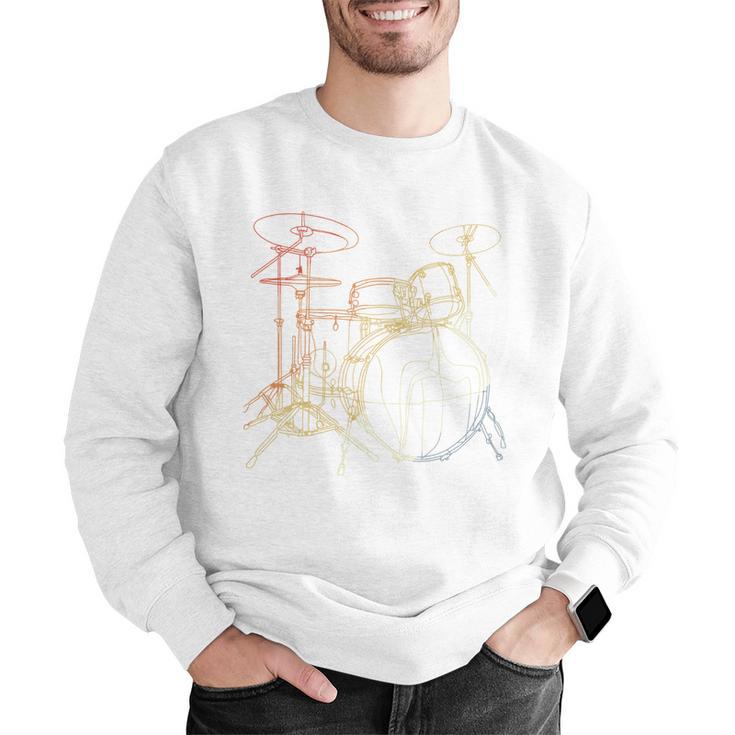 Drum Kit Vintage Look Music Concert Sweatshirt Men Graphic Sweatshirt