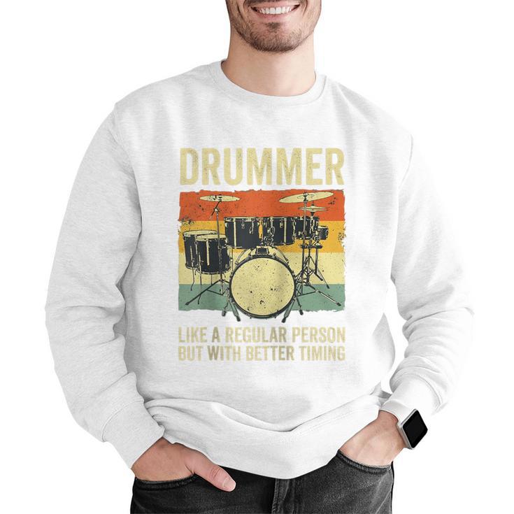 Drummer Better Timing Retro Vintage Sunset Drum Kit Graphic Raglan Baseball Tee Men Graphic Sweatshirt Drummer Better Timing Retro Vintage Sunset Drum Kit Graphic Raglan Baseball Tee Men Graphic Sweatshirt