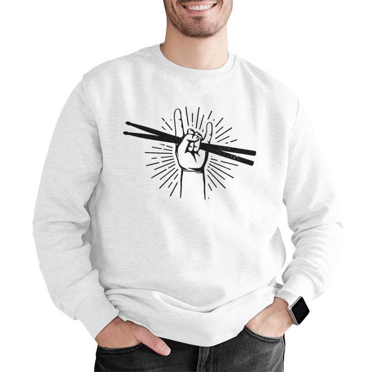 Drummer Drum Kit Rock & Roll Music Drummer Men Graphic Sweatshirt