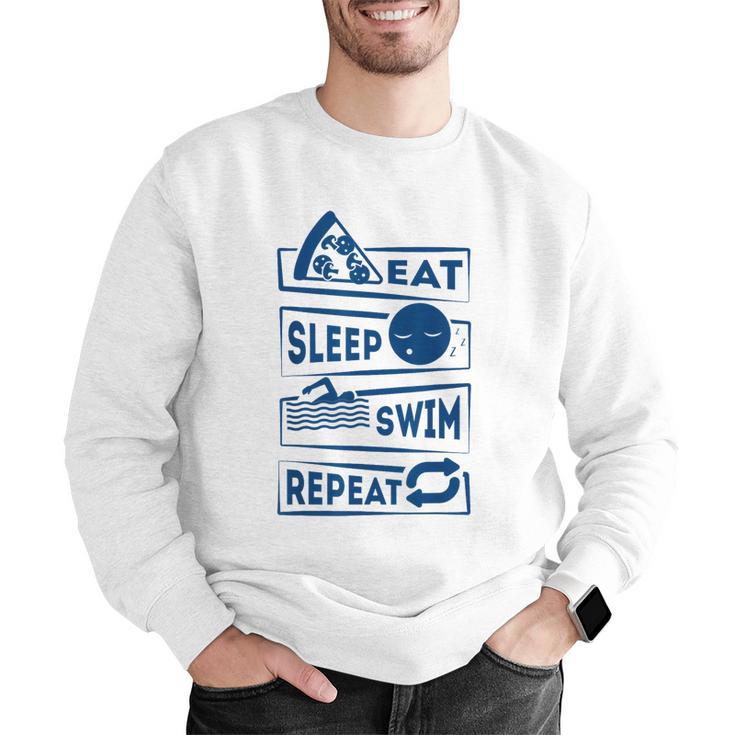 Eat Sleep Swimming Repeat Swimming Men Graphic Sweatshirt Eat Sleep Swimming Repeat Swimming Men Graphic Sweatshirt