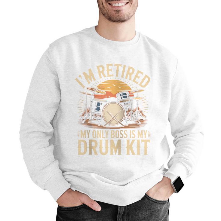I'm Retired My Only Boss Is My Drum Kit Drums Drummer Raglan Baseball Tee Men Graphic Sweatshirt I'm Retired My Only Boss Is My Drum Kit Drums Drummer Raglan Baseball Tee Men Graphic Sweatshirt