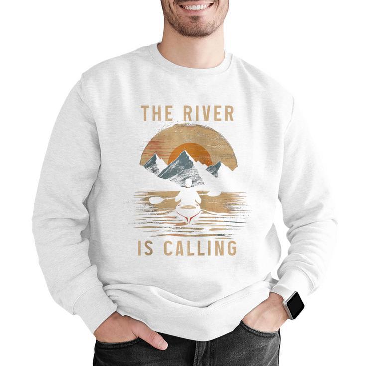 Kayak Kayak Vintage Mountains Canoe Kayak Raglan Baseball Tee Men Graphic Sweatshirt