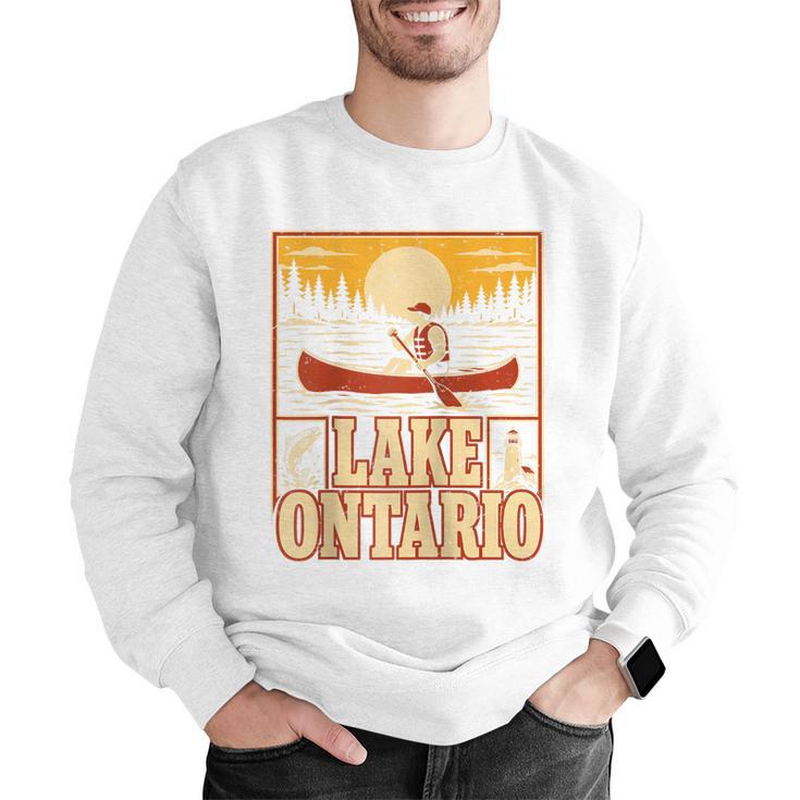 Lake Ontario Canoe Fishing Light House Sunset Retro Raglan Baseball Tee Men Graphic Sweatshirt Lake Ontario Canoe Fishing Light House Sunset Retro Raglan Baseball Tee Men Graphic Sweatshirt