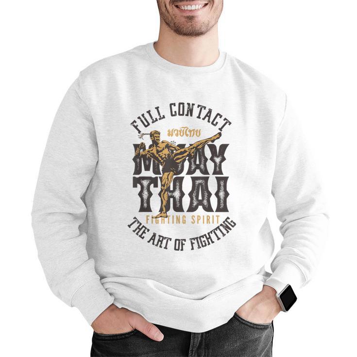 Muay Thai Fighter MMA Full Contact Retro Kickboxing Men Graphic Sweatshirt Muay Thai Fighter MMA Full Contact Retro Kickboxing Men Graphic Sweatshirt