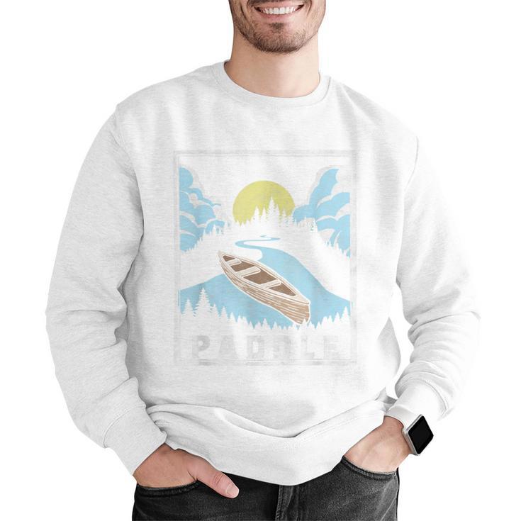 Paddle Retro Style Canoe & Outdoors Simple Canoeing Graphic Men Graphic Sweatshirt