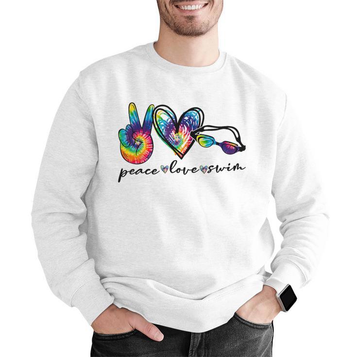 Peace Love Swim Tie Dye Swimmer Swimming Summer Trip Men Graphic Sweatshirt Peace Love Swim Tie Dye Swimmer Swimming Summer Trip Men Graphic Sweatshirt
