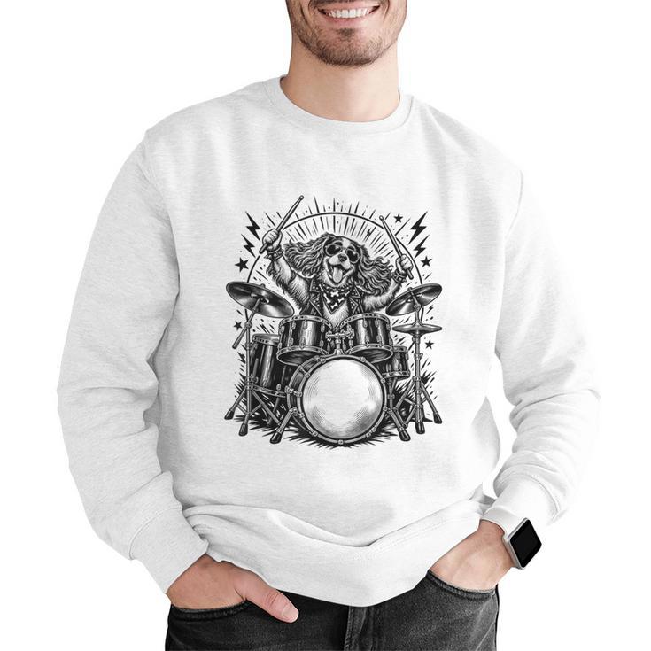 Spaniel Rock Drum Kit Men Graphic Sweatshirt